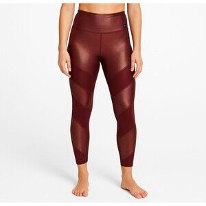 Victoria’s Secret PINK Ultimate High Waist Ankle Leggings Maroon Metallic NWT S